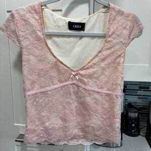 Cider low cut lace sweetheart top